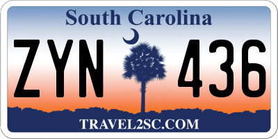 SC license plate ZYN436