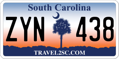 SC license plate ZYN438