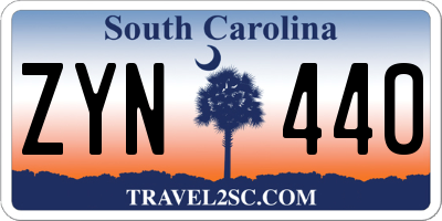SC license plate ZYN440