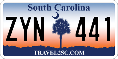 SC license plate ZYN441