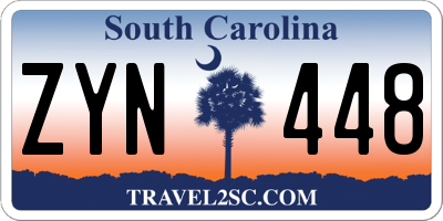 SC license plate ZYN448