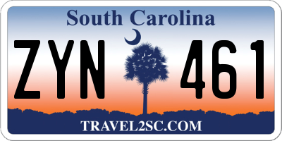 SC license plate ZYN461