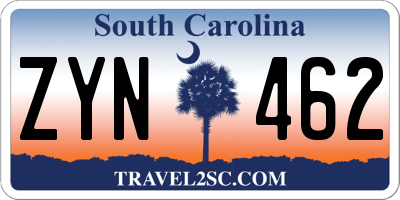 SC license plate ZYN462