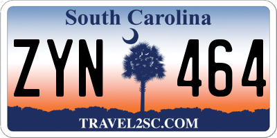 SC license plate ZYN464