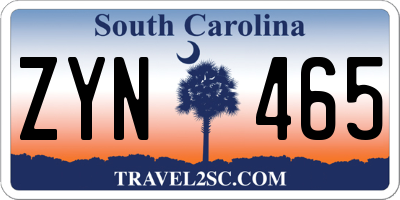 SC license plate ZYN465