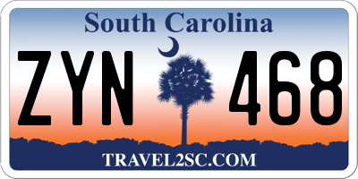 SC license plate ZYN468