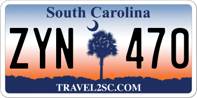 SC license plate ZYN470