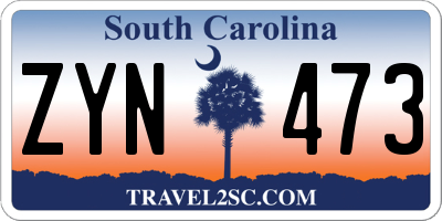 SC license plate ZYN473