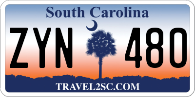 SC license plate ZYN480