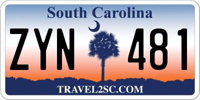 SC license plate ZYN481