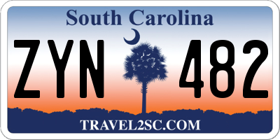 SC license plate ZYN482