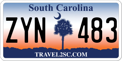 SC license plate ZYN483