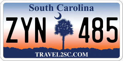 SC license plate ZYN485