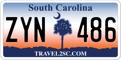 SC license plate ZYN486