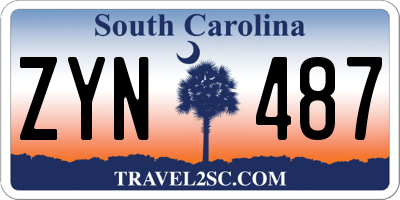 SC license plate ZYN487