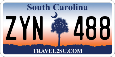 SC license plate ZYN488