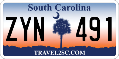 SC license plate ZYN491