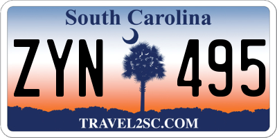 SC license plate ZYN495