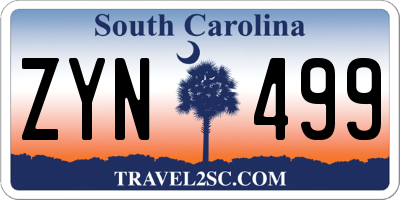 SC license plate ZYN499