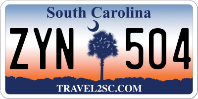 SC license plate ZYN504