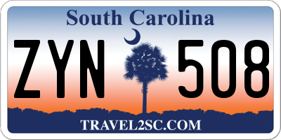 SC license plate ZYN508