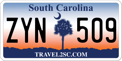 SC license plate ZYN509