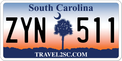 SC license plate ZYN511