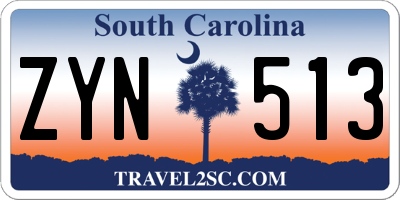 SC license plate ZYN513