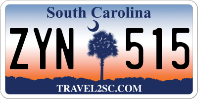 SC license plate ZYN515