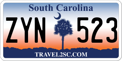 SC license plate ZYN523