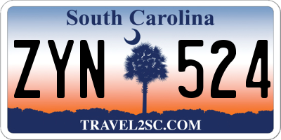 SC license plate ZYN524