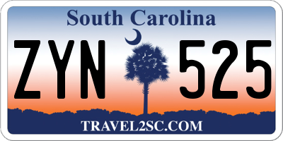 SC license plate ZYN525