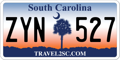 SC license plate ZYN527