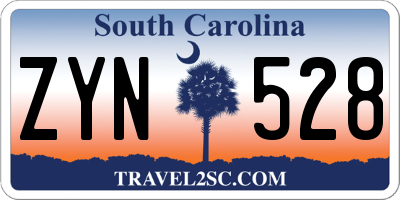 SC license plate ZYN528