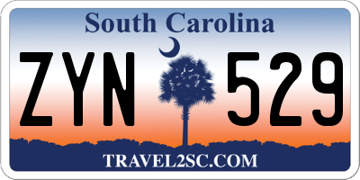 SC license plate ZYN529