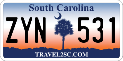 SC license plate ZYN531