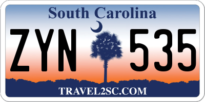 SC license plate ZYN535