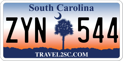 SC license plate ZYN544