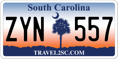 SC license plate ZYN557