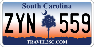 SC license plate ZYN559
