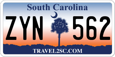 SC license plate ZYN562