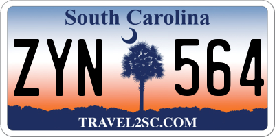 SC license plate ZYN564