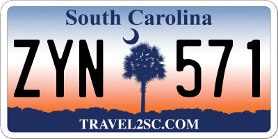 SC license plate ZYN571