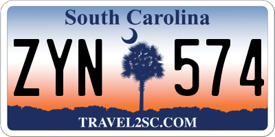 SC license plate ZYN574