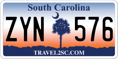 SC license plate ZYN576