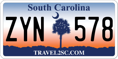 SC license plate ZYN578