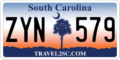 SC license plate ZYN579