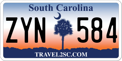 SC license plate ZYN584