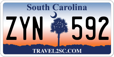 SC license plate ZYN592
