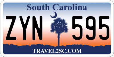 SC license plate ZYN595